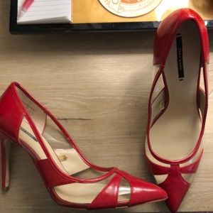 Zara Red Court Shoes